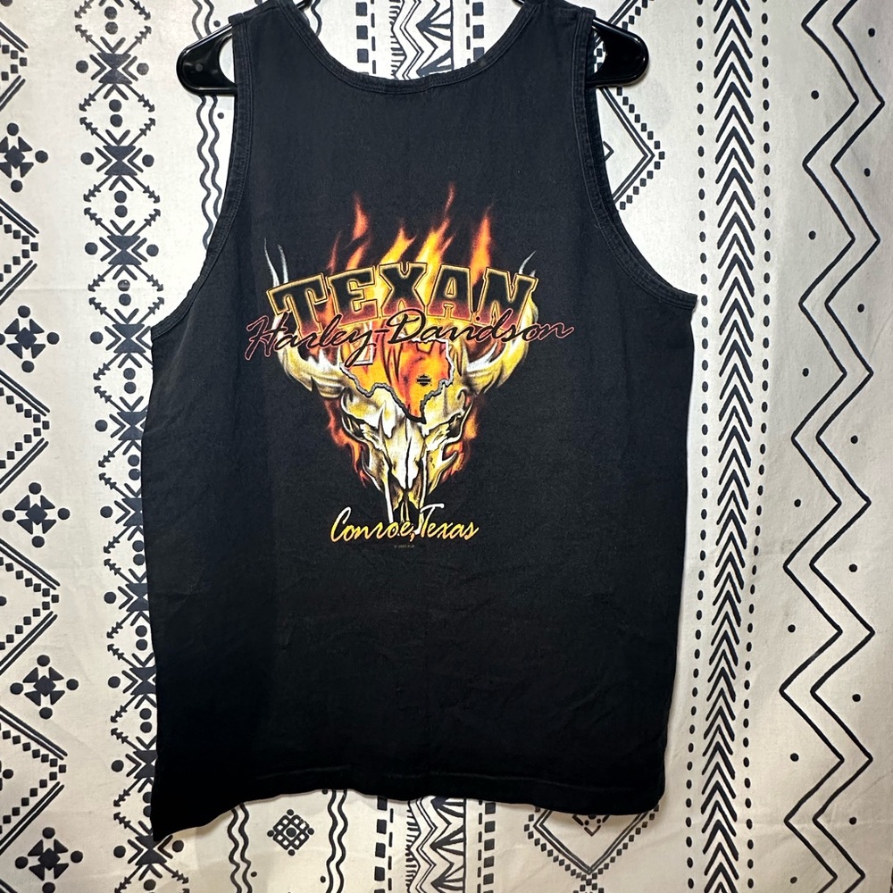 Y2K Harley Davidson Muscle Shirt Conroe,Texas 2003  Men Size‎ L made in USA